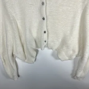 Free People FP One Ivory Fuzzy Cozy Batwing Cardigan Sweater Women’s Medium Boho thumbnail 3