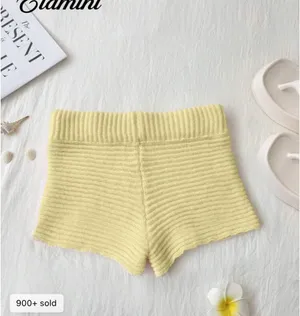 Shein crochet yellow mini shorts thumbnail 3