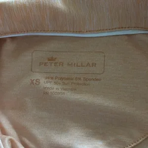 Peter Millar Peach Collared Golf Polo Top Size XS 5 Button Logo Active Shirt UPF thumbnail 4