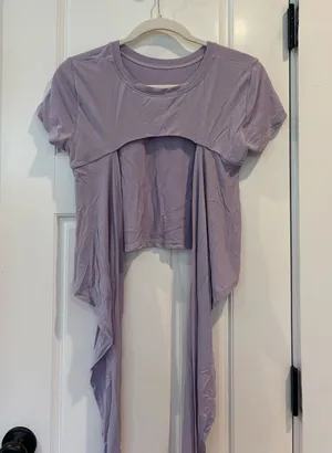 Purple Short Sleeve Tie Top thumbnail 1