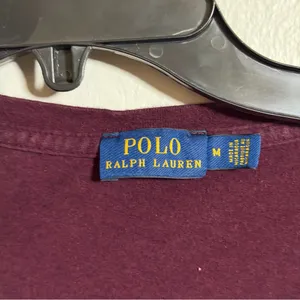 Polo by‎ Ralph Lauren Women's Burgundy V-Neck Top Minimalist size M thumbnail 4