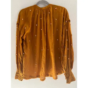 Free People Shine Bright Top‎ Womens Small Yellow Lagenlook Flowy Boho Rustic thumbnail 3