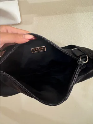 Nylon Shoulder Prada Bag Black thumbnail 3