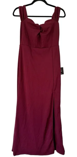 NWT Lulus Off The Shoulder Burgundy Maxi Dress Size Large thumbnail 1
