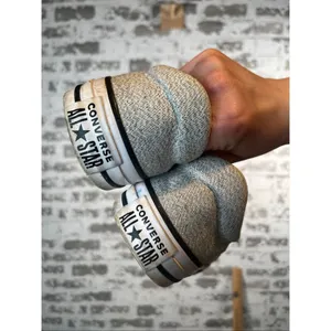 Converse | women gray lace up flat sneakers thumbnail 3