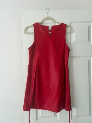 Red leather dress thumbnail 2