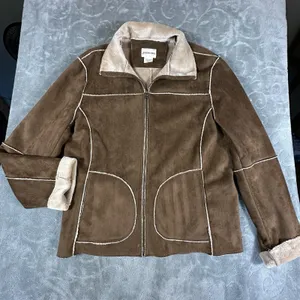 St Johns Bay Faux Suede Ranchers Jacket Womens Large Brown Soft Shearling 2 Tone thumbnail 12