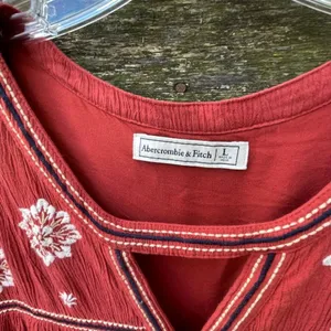 Abercrombie & Fitch size L embroidered rust lined dress pockets. thumbnail 6