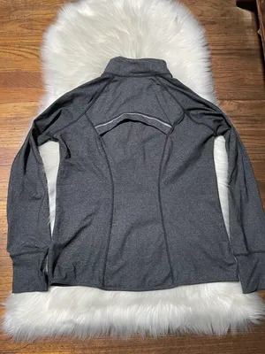 90 Degrees by Reflex Sweatshirt Women's L Gray Full Zip Pocket Stretch Activewear thumbnail 2