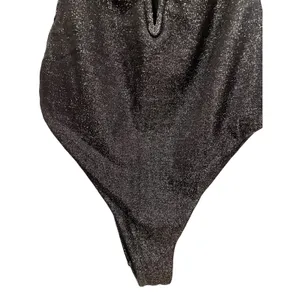 NWOT Dixxon Supreme Metallic One Piece Swimsuit XS Silver Sparkle High Cut thumbnail 8