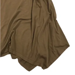 EILEEN FISHER Cowl Neck Jersey Knit Midi Dress Sz L Brown Coastal Relax Made USA thumbnail 6