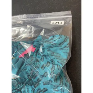 Lilly Pulitzer Silk Metallic Shimmer Blouse M Teal Long Sleeve Sheer Lined Top thumbnail 14