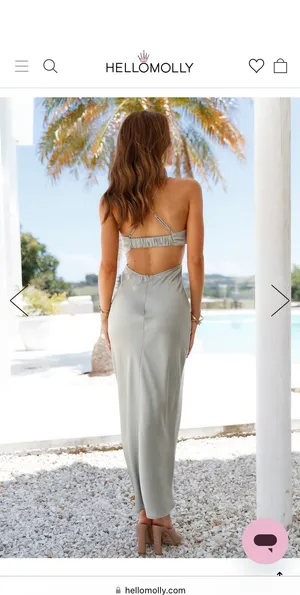 Hello Molly Green Satin Dress thumbnail 2