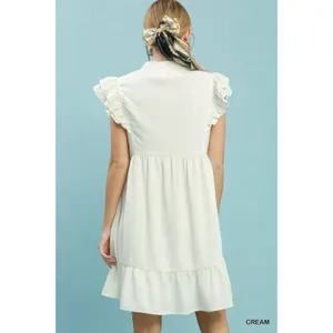 Umgee Ruffle Sleeve Babydoll Dress - Large thumbnail 3
