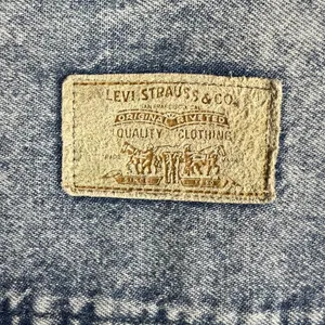 Vintage 80s Levis Sportswear Acid Wash‎ Denim Button Up Shirt Small Sequin Bow S thumbnail 12