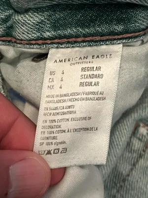 American Eagle Outfitters Skater Jeans Womens 4 Two Tone Wide Leg Distressed thumbnail 10