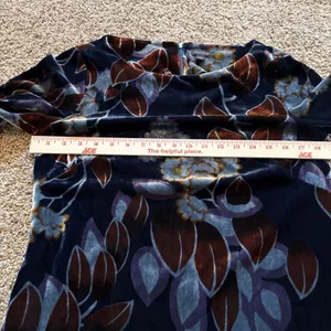 Ann Taylor Navy Floral Velvet Puff Sleeve Dress Size 2 thumbnail 6