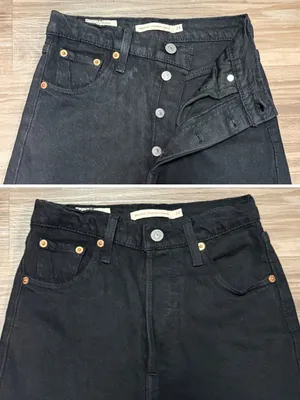 Levi’s Premium Ribcage Straight Ankle Jeans W23 L27 Black Sprout Big E thumbnail 3