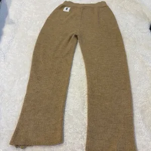 FP Movement Womens Ribbed Flare Knit Pants Tan Sz S Boho Indie Costal Casual thumbnail 3