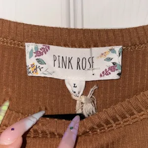 Pink Rose Ruched Gathering Shirt Brown Size L thumbnail 2