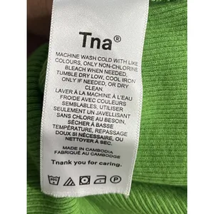 Aritzia Tna Green Ribbed Tank Top Size Small Cropped Casual Flirty Summer thumbnail 4