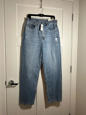 American Eagle Size 12 baggy mom jeans super high rise thumbnail 5
