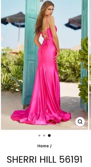 Sherri Hill Teal Dress 56191 Size 4 thumbnail 3