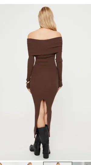 Princess Polly Brown Off The Shoulder Dress thumbnail 3