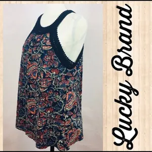 Lucky Brand Sleeveless Floral print Tank Size L thumbnail 2