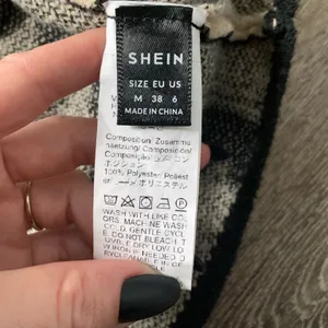SHEIN Black & Cream Bodycon Knit Midi Dress M thumbnail 7