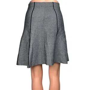 Zara Basic Black Tweed Striped High Waisted Pleated A Line Mini Skirt Size XS thumbnail 2