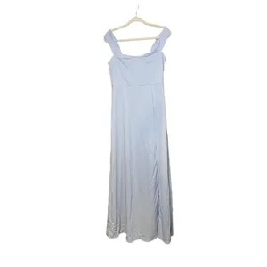 Shein Bridesmaids Dress L Blue Belle Off Shoulder Slit Thigh Gown MOH OC4A thumbnail 2