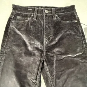 Hudson Jeans NWT Holly Velvet High Rise Crop Flare Jeans Black Ombre Womens 24 thumbnail 2