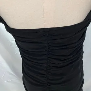 New Pretty Garden Ruched Bodycon Midi Dress Womens Large Black Sexy Cocktail‎ thumbnail 8