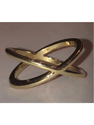 Size 7 Jasmine Lane Gold Tone Dainty Boho X Ring thumbnail 6