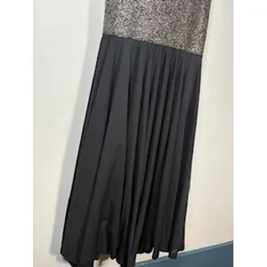 Gold‎ and Black Maxi Dress Small Deep Back Formal Evening Gown Glam Gala Y2K thumbnail 7