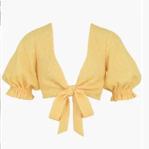 HOUSE OF CB ‎ Alanya Lemon Floral Tie Front Top Size Small thumbnail 3
