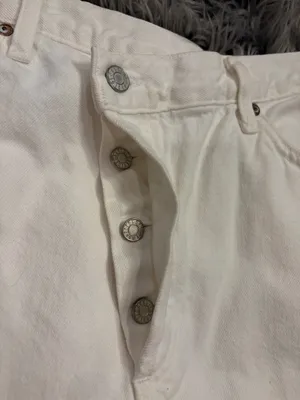 Agolde organic cotton denim criss cross high rise shorts raw hem white 31 thumbnail 13