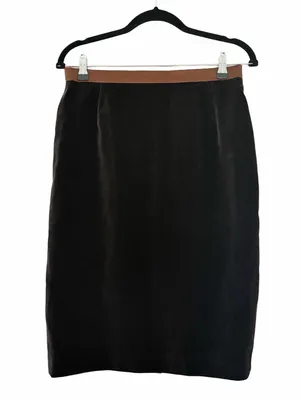 ESCADA Velour Wool Brown Pencil Knee Length Skirt Sz 40 thumbnail 2