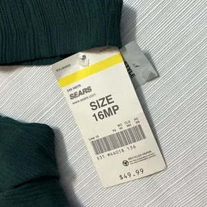 Sears Petites Hunter Green Pleated Sleeve Maxi Dress Size‎ 16P NWT 6333M thumbnail 4