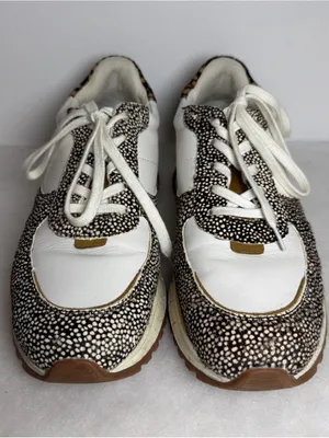 Madewell Sneakers Unisex Kickoff Trainer Leather Calf Hair Lace Up thumbnail 4