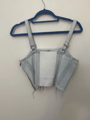 Hudson Light Denim Cropped Tank thumbnail 2