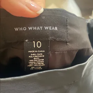 Who What Wear Chic Black Vegan Leather Midi Skirt thumbnail 4