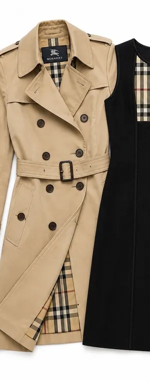 Burberry Nova Check Wool Zip In Coat LINER ONLY Vest Women’s Large Estimate EUC thumbnail 1