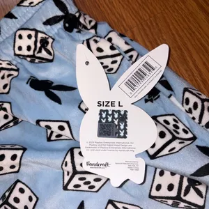 NWT-PLAYBOY Light Blue Dice Pattern Pajama Pants thumbnail 5