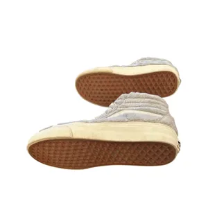 Gray Grey Beige Vans sk8 hi‎ Fuzzy furry Women's 5 Brand new V98CF Hairy thumbnail 6