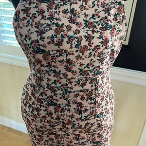 Clearance 50% off Vintage Floral Corduroy Overalls Dress, Small thumbnail 2