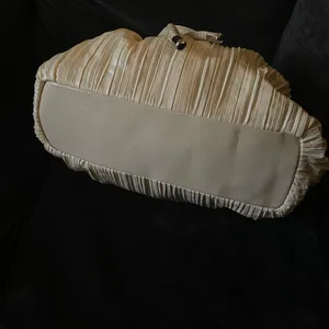 Cream Pleated Shoulder Bag | Chocolate Brand Handbag Purse | Soft Tote | Chic thumbnail 5
