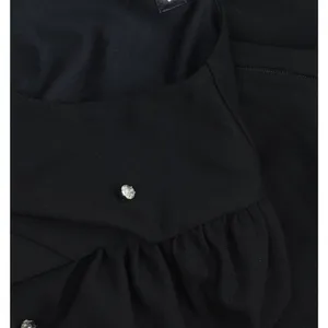 NWT Crystal Doll Juniors Puff-Sleeve Rhinestone Dress CIZ12525 Black XL thumbnail 7