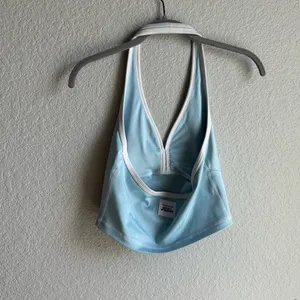 🩵Frankie's Bikinis Sky Blue Lively Halter Sports Bra thumbnail 4